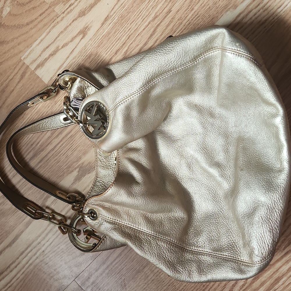 Michael Kors Gold Leather Purse